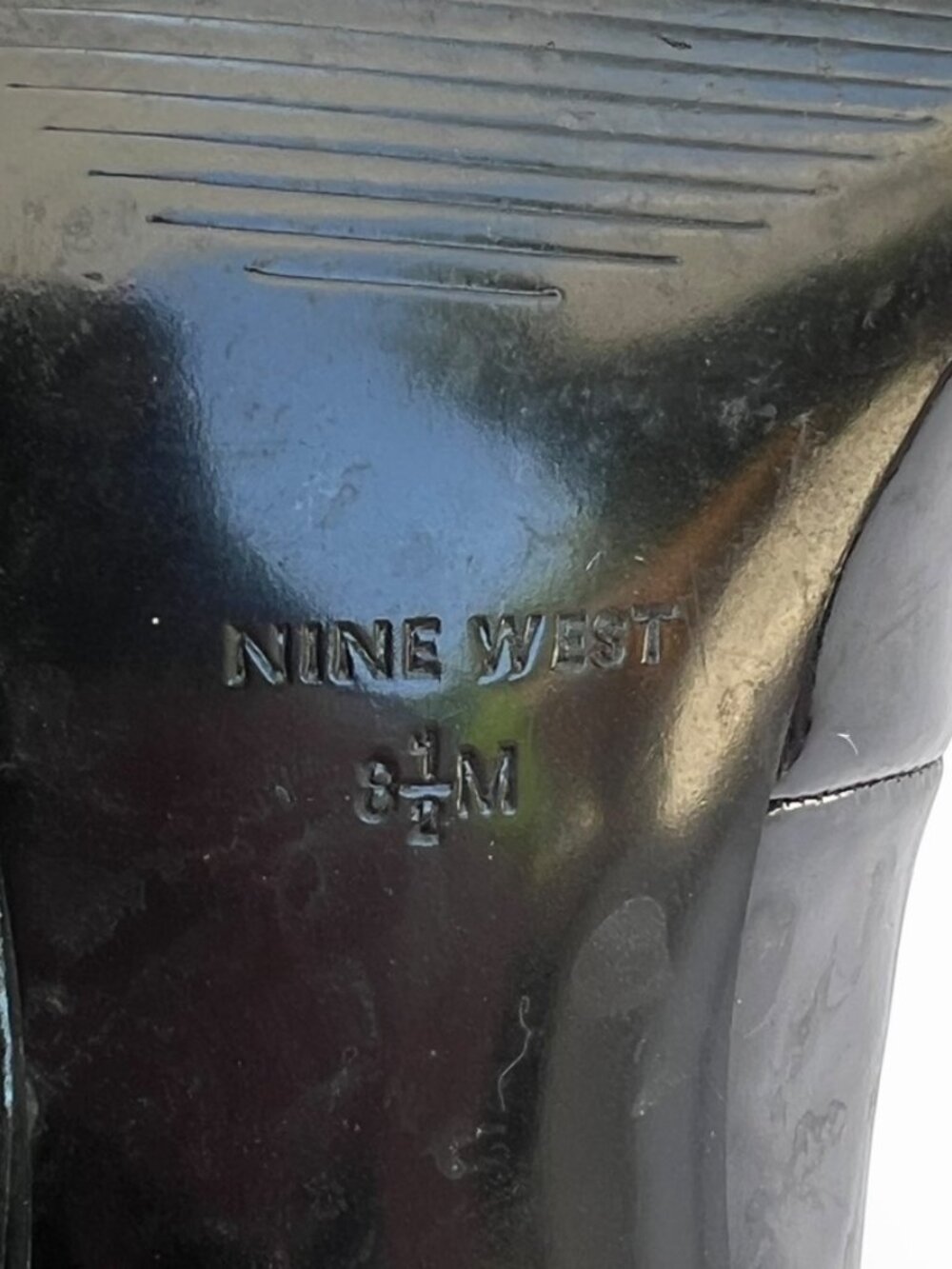 Nine West Black Patent Leather Pumps Pointed Toe Y2K Soft Grunge Polished 8.5 - Picture 5 of 12